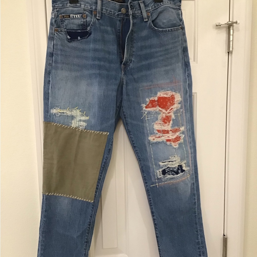 Polo Ralph Lauren Blue Patchwork Jeans